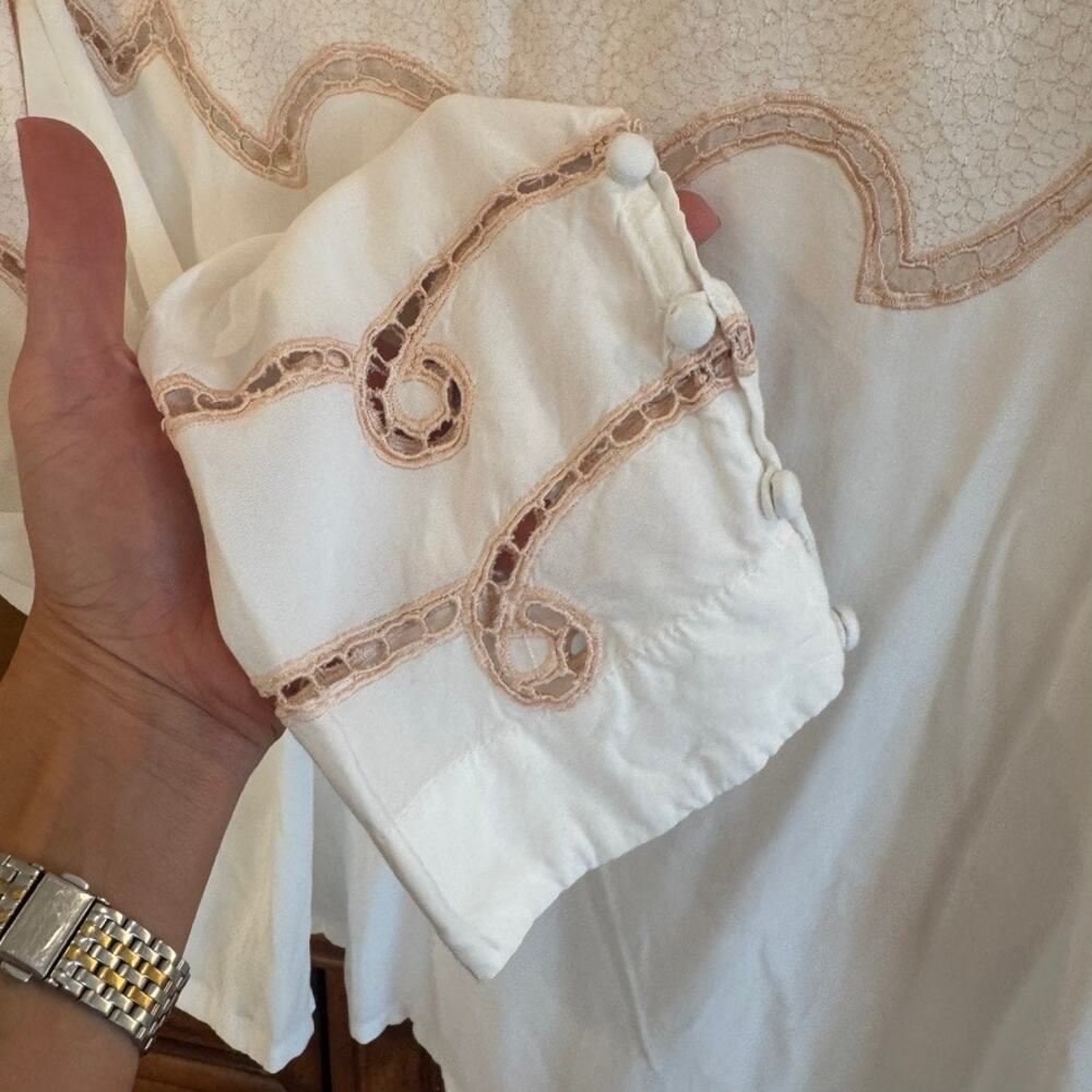 Jen's Pirate Booty Jolene Western Button Down Top Bone White Size M NWT - Picture 8 of 14